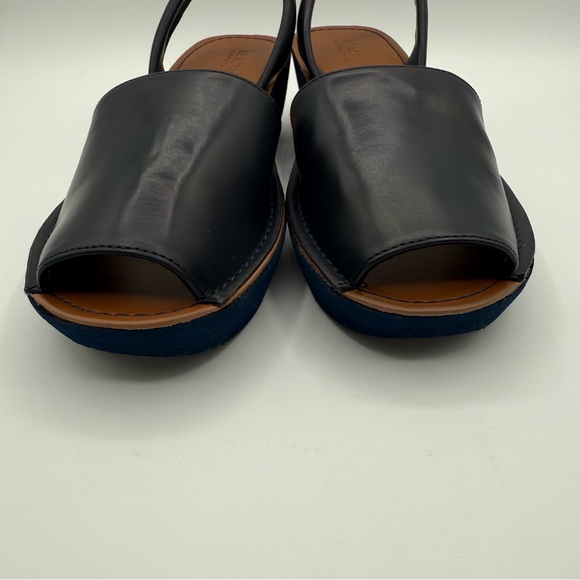 Reaction Kenneth Cole Fine Glass Wedge Slingback Sandal Navy Blue Size 9 - Picture 13 of 13